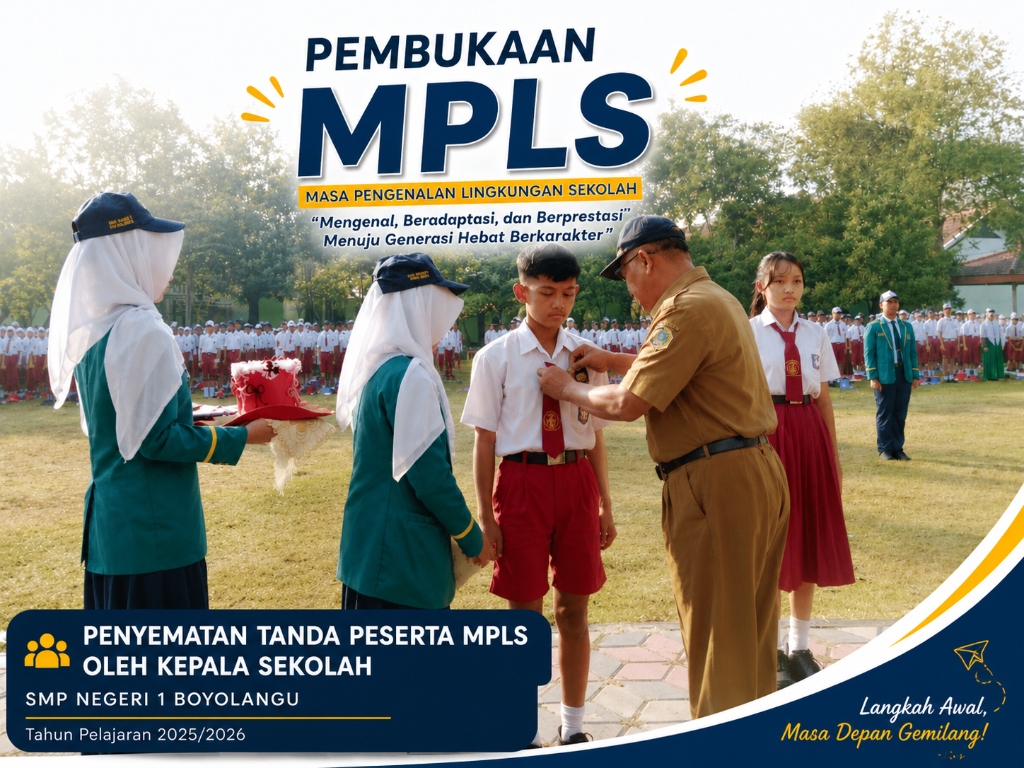 Pembukaan MPLS SMP Negeri 1 Boyolangu Berjalan Sukses dan Penuh Semangat